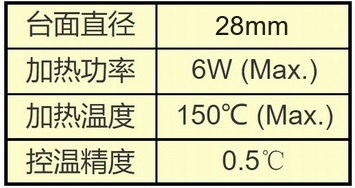 原子力顯微鏡AFM加熱臺(tái)參數(shù)表